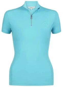 LeMieux ActiveWear Short Sleeve Base Layer - Azure -Equestrian Supply Store lmshortbaseazure6rdy