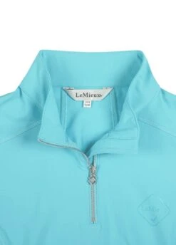 LeMieux ActiveWear Short Sleeve Base Layer - Azure -Equestrian Supply Store lmshortbaseazurerdy
