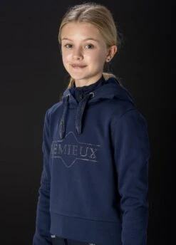 LeMieux Young Rider Cropped Hoodie - Navy -Equestrian Supply Store lmyouthhoodnavyrdy