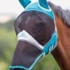 Shires Fine Mesh Fly Mask With Ears & Nose - Teal -Equestrian Supply Store meshmaskearsand nose