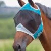 Shires Fine Mesh Fly Mask With Ear Holes - Teal