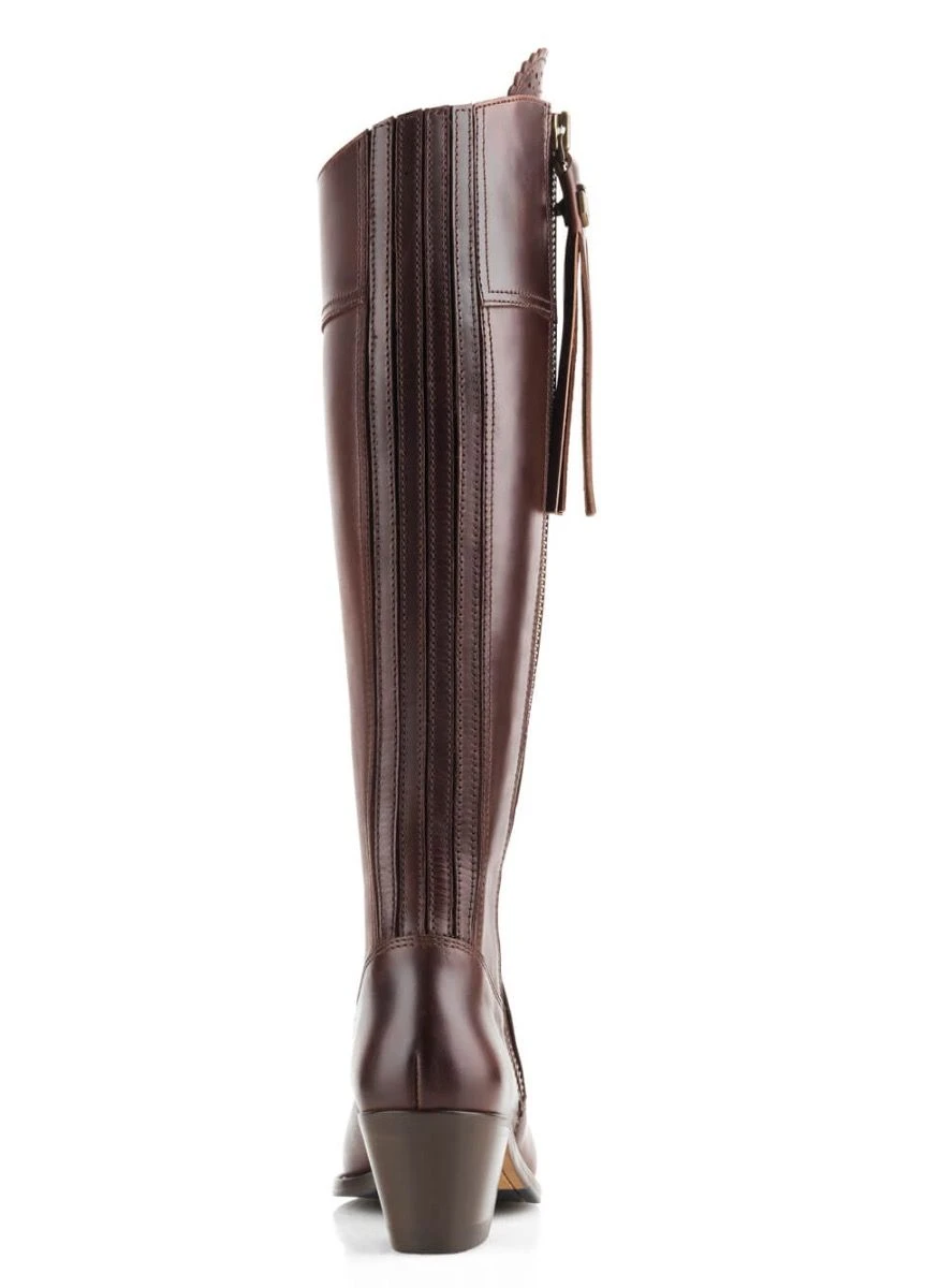 Fairfax & Favor Ladies Leather Heeled Regina Boots - Mahogany 6 Fairfax & Favor Ladies Leather Heeled Regina Boots - Mahogany - Image 4