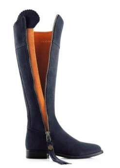 Fairfax & Favor Ladies Flat Regina Narrow Fit Suede Boot - Navy -Equestrian Supply Store reginanarrowflatnvy5rdy