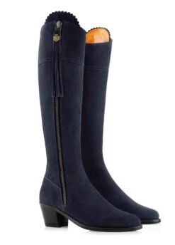 Fairfax & Favor Ladies Heeled Regina Narrow Fit Suede Boot - Navy 9 Fairfax & Favor Ladies Heeled Regina Narrow Fit Suede Boot - Navy -Equestrian Supply Store reginanarrowheelednvy4rdy