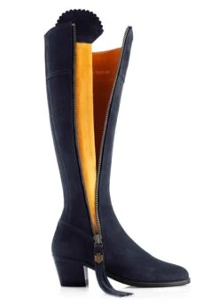 Fairfax & Favor Ladies Heeled Regina Narrow Fit Suede Boot - Navy 10 Fairfax & Favor Ladies Heeled Regina Narrow Fit Suede Boot - Navy -Equestrian Supply Store reginanarrowheelednvy6rdy