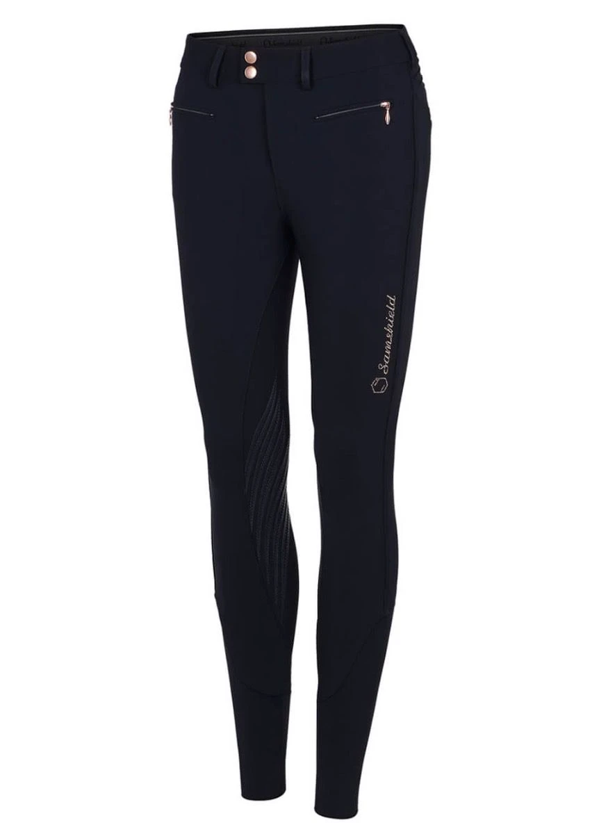 Samshield Ladies Adèle Breeches - Navy/Pink Gold 3 Samshield Ladies Adèle Breeches - Navy/Pink Gold