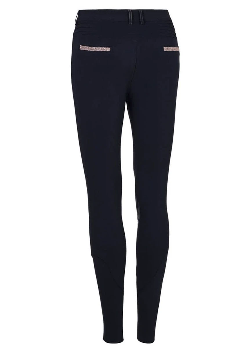 Samshield Ladies Adèle Breeches - Navy/Pink Gold 4 Samshield Ladies Adèle Breeches - Navy/Pink Gold - Image 2