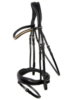 Schockemohle Stanton Select Flash Bridle - Black/Orange -Equestrian Supply Store schockestantonselectblackrdy