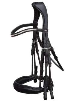 Schockemohle Venice Rolled Double Bridle - Black -Equestrian Supply Store schockevenceblackrdy