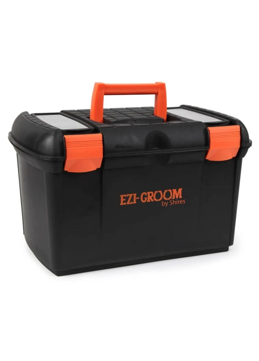 Shires Two-Tone Tack Box - Black/Orange 3 Shires Two-Tone Tack Box - Black/Orange