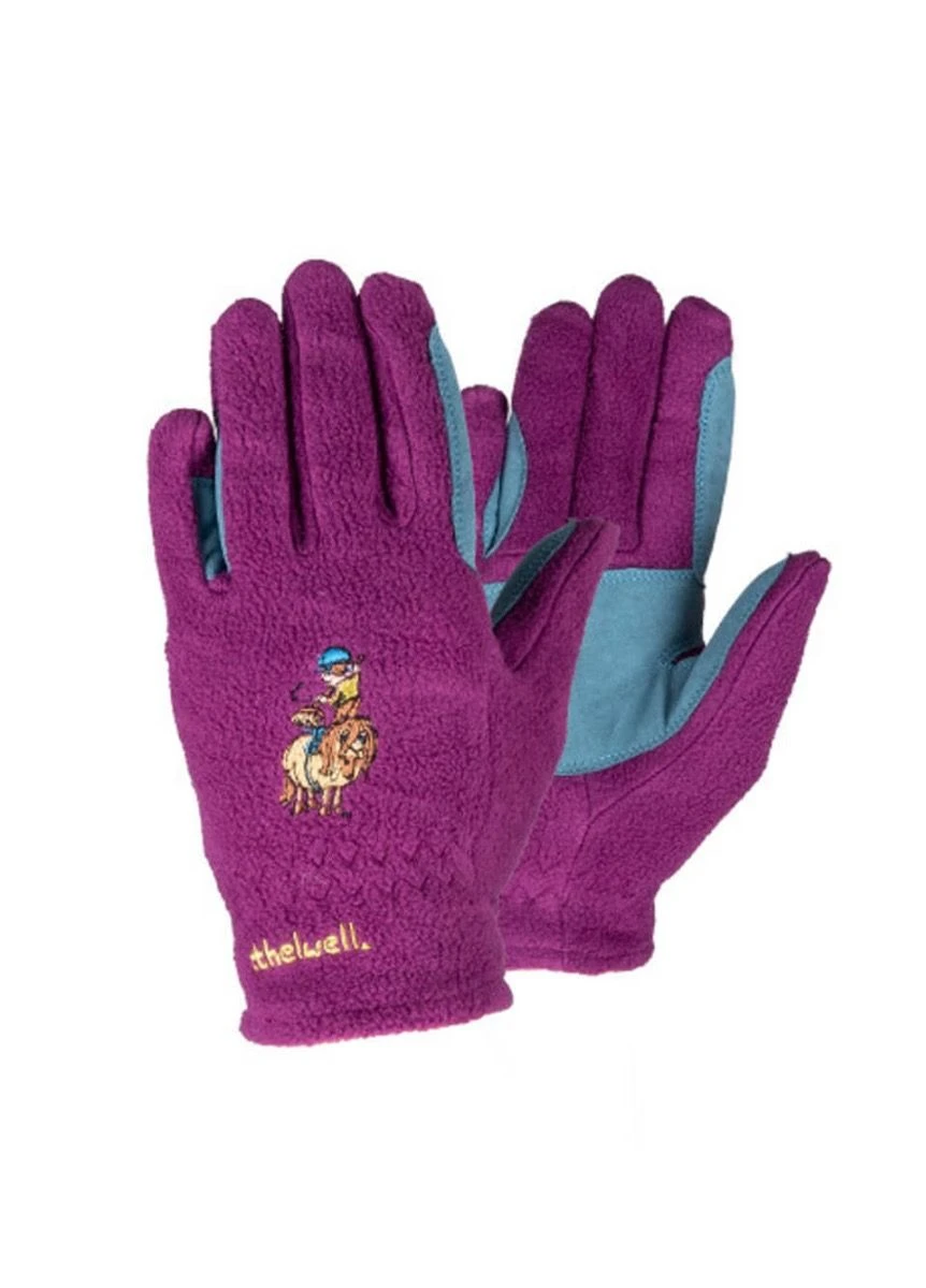 Hy Equestrian Thelwell Fleece Gloves - Imperial Purple 3 Hy Equestrian Thelwell Fleece Gloves - Imperial Purple