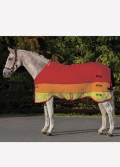 Rambo Supreme Vari-Layer Heavy Turnout Rug 450g - Black/Red -Equestrian Supply Store varilayerphotordy 1