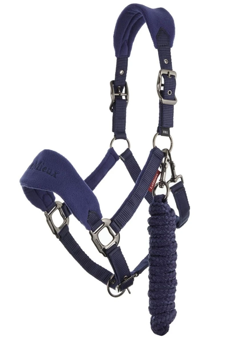 LeMieux Vogue Fleece Headcollar & Leadrope Set - Ink Blue/Navy 3 LeMieux Vogue Fleece Headcollar & Leadrope Set - Ink Blue/Navy