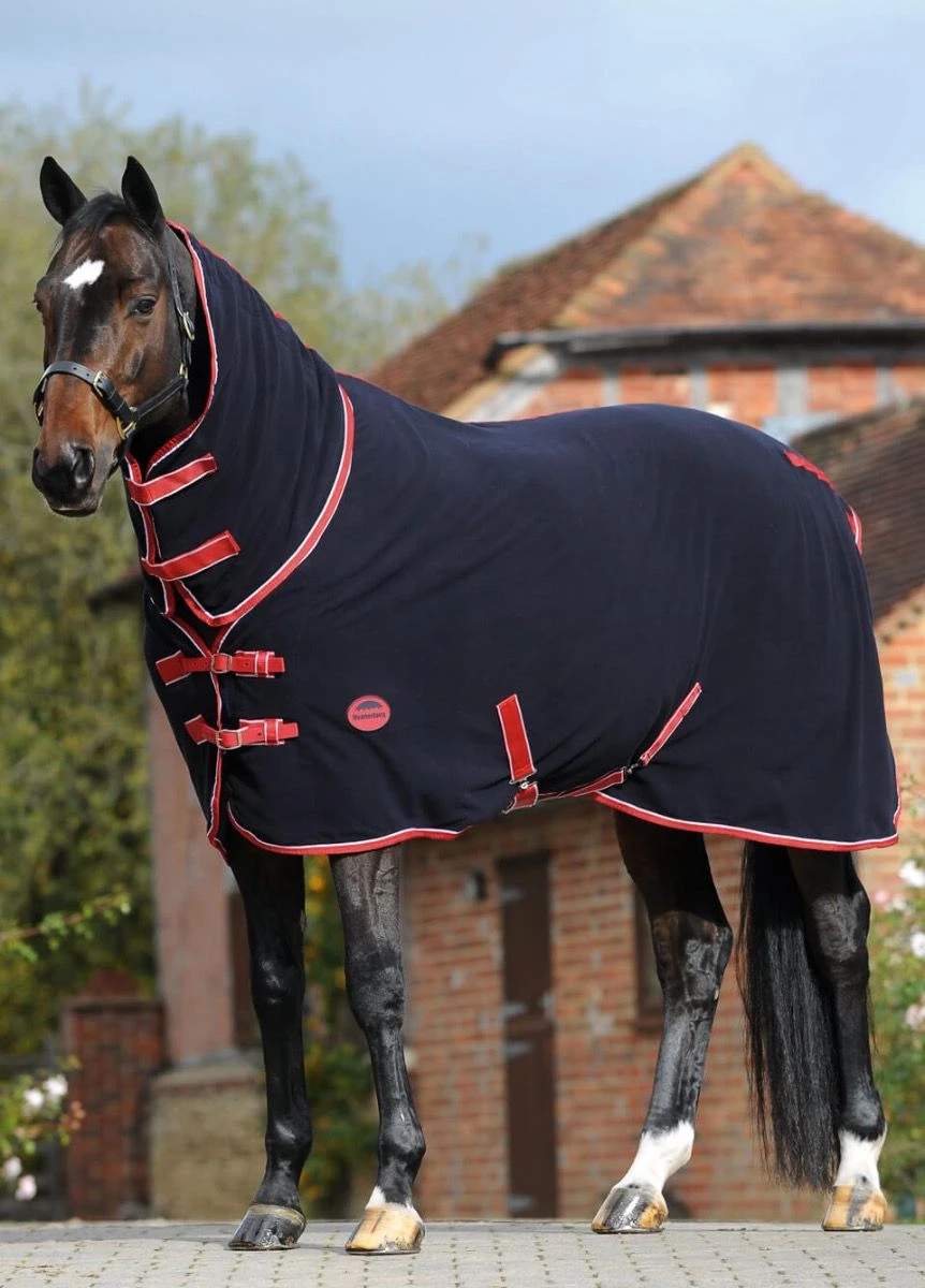 Weatherbeeta Fleece Cooler Combo Neck - Navy/Red/White 3 Weatherbeeta Fleece Cooler Combo Neck - Navy/Red/White