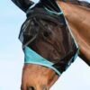 Weatherbeeta ComFiTec Fine Mesh Fly Mask With Ears - Black/Turquoise