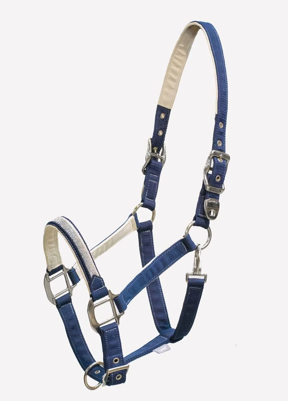 Schockemohle Xenia Chrome Headcollar - Navy 3 Schockemohle Xenia Chrome Headcollar - Navy